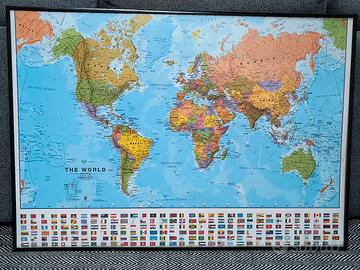 Cartina del mondo con cornice