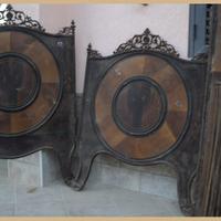 Letto antico con cimasa in ghisa