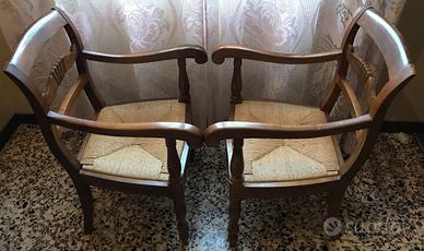 Coppia di poltroncine in legno stile Luigi XV