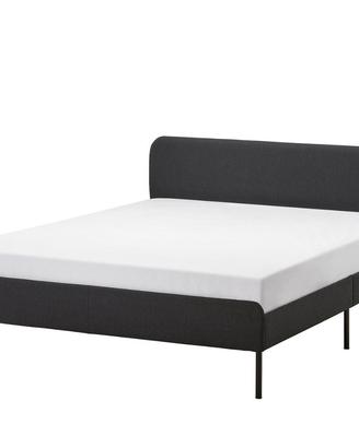 Letto da 140 IKEA SLATTUM ecopelle nero +materasso