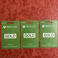 xbox live gold card 3 mesi