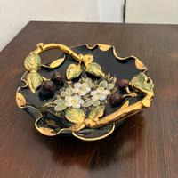 Centrotavola/vassoio vintage in ceramica decorato