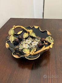 Centrotavola/vassoio vintage in ceramica decorato
