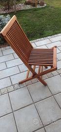 Sedie pieghevoli in legno da giardino