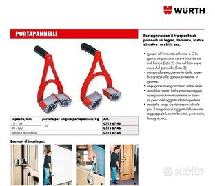 Portapannelli a ganasce 65mm (120kg) Wurth