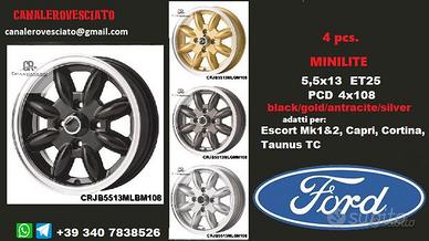 4 cerchi MINILITE 5,5X13 PCD 4X108 FORD