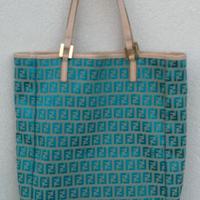 Fendi Vintage - Borsa in tela azzurro - turchese