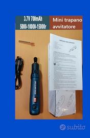 Mini trapano avvitatore regolabile  a ricarica USB