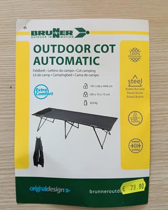 Lettino da campeggio Brunner COME NUOVO