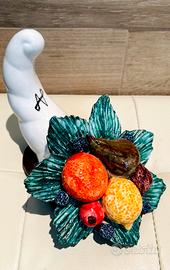 Cornucopia in ceramica bianca – Artigianale