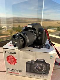 Canon eos 750D + obiettivo 18-55 is stm reflex