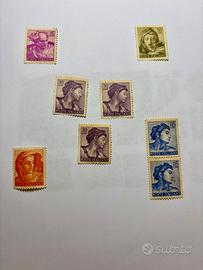 N.ro 8 francobolli della serie michelangiolesca