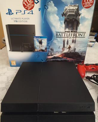 Console PS4 da 1 TB con joystick e 3 giochi.
