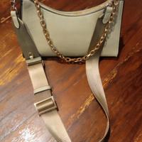 Borsetta firmata Mango, color tortora chiaro