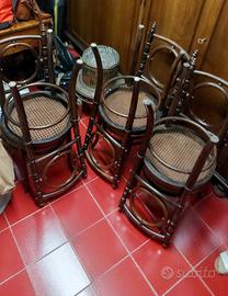 6 Antiche Sedie Da Bistrot Fischel Art Deco Anni 3