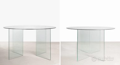 tavolo di design tondo in vetro temperato 137cm
