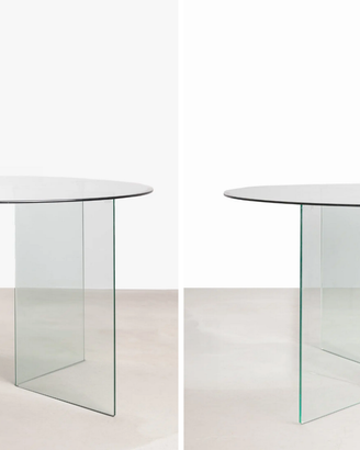 tavolo di design tondo in vetro temperato 137cm