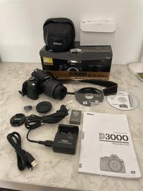 Nikon D3000 come nuova con accessori e scatola