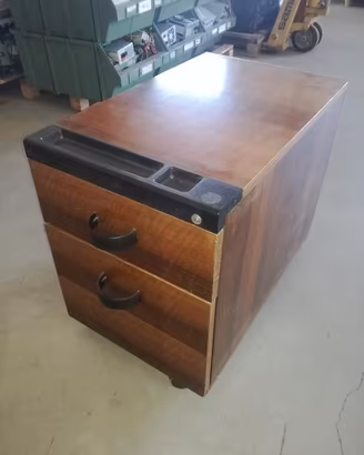 Cassettiera in Legno con ruote e 2 cassetti Misur