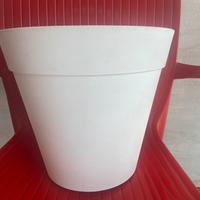 Vaso bianco grande plastica