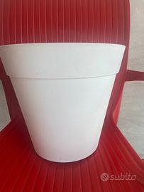 Vaso bianco grande plastica