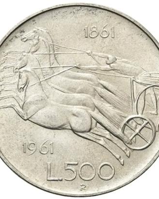 500 lire argento 1961 carro