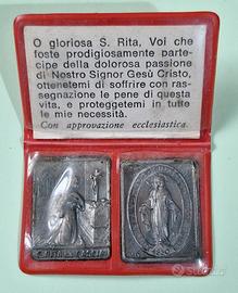 antico souvenir in argento S. Rita da Cascia