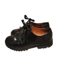 Scarpe MAX&Co nere pelle Derby con frangia 37