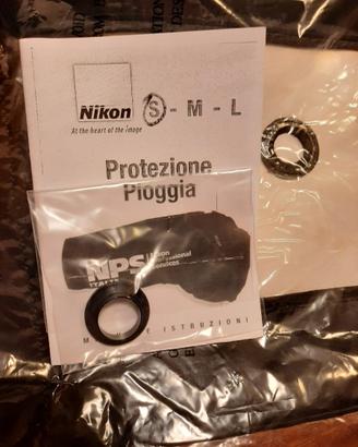 Copertura pioggia per teleobiettivi Nikon Canon