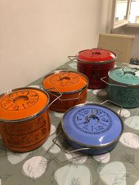 Set pentole vintage smaltate Siltal Egyptian