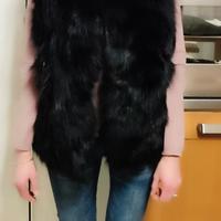 Gilet pelliccia nera