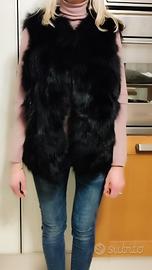 Gilet pelliccia nera
