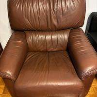 Poltrona pelle marrone 90cm larga