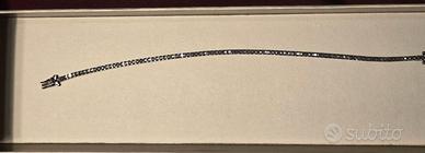 Bracciale tennis oro 18k diamanti neri certificati