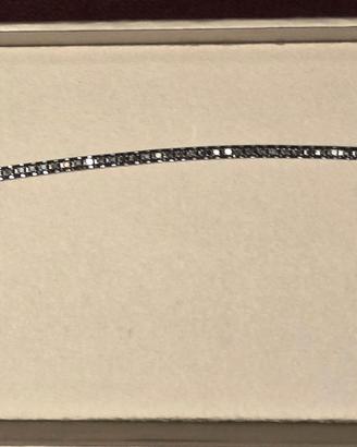 Bracciale tennis oro 18k diamanti neri certificati