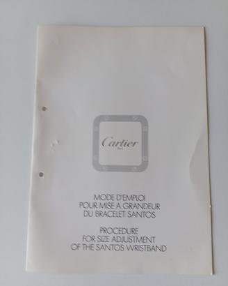 Manuale Istruzioni Vintage Cartier Santos anni 80