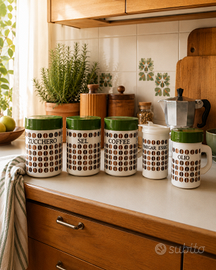 Set barattoli cucina vintage anni 70 completo