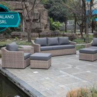 Set divano da esterno in alluminio e wicker
