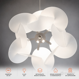 Lampadario Maxi Bea Emporium Ø 90 cm Bianco Satina