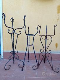 Portavasi 3 Fioriere in ferro battuto