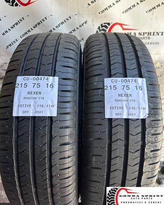 2 PNEUMATICI 215/75 R16C NEXEN ESTIVE SEMINUOVE