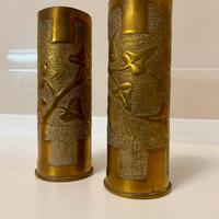 Coppia vasi “trench art” in ottobe da bossoli 1917