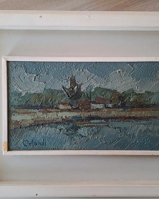 olio su tela Orlandi paesaggio 34.5 x 25.5