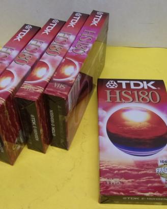 Kit 5 Videocassette VHS 180 minuti, TDK E-180HSEN