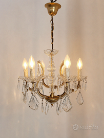 Lampadario in cristallo 6 luci stile classico 45cm