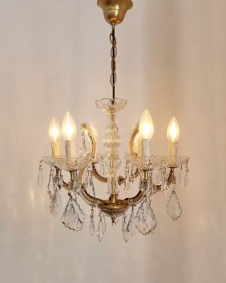 Lampadario in cristallo 6 luci stile classico 45cm