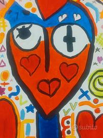 POP STREET ART QUADRO DIPINTO A MANO MADE IN ITA