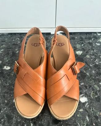 Sandali UGG primaverili chic in pelle caramello