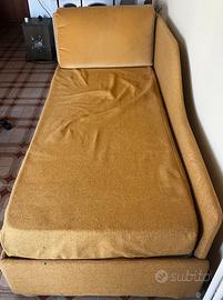 Divano letto singolo in tessuto color senape