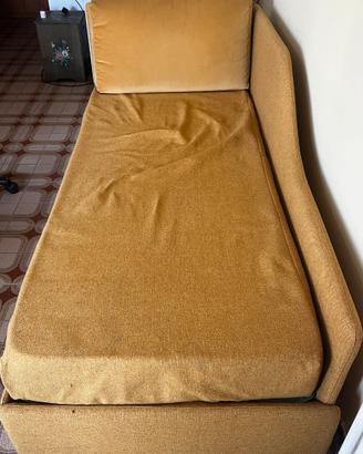 Divano letto singolo in tessuto color senape